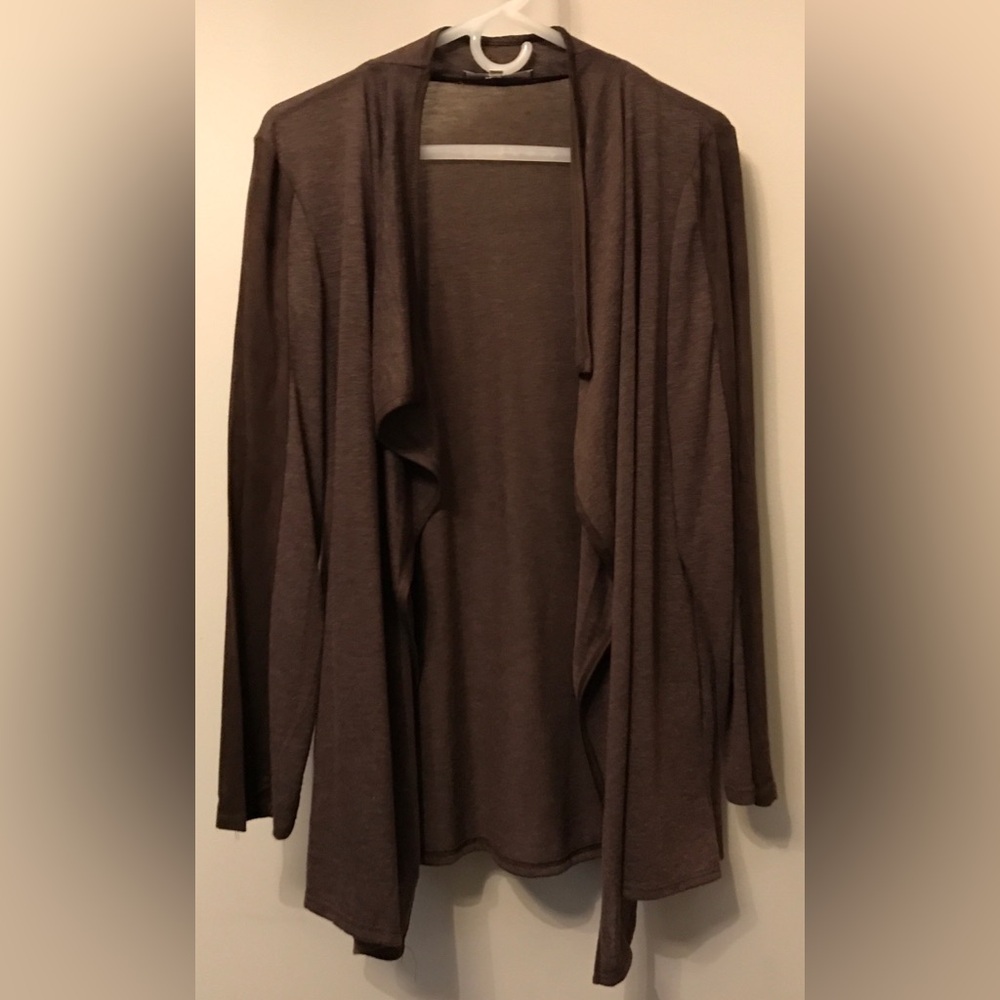 Brown Open Front Cardigan
